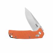 KUB465C Couteau Kubey Freki | Lame Acier 14C28N Satin Drop Point | Manche G10 Orange | Crossbar Lock | Livraison Gratuite
