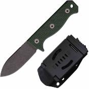 MAR119 Couteau fixe Maratac Compact R4A | Lame Drop Point Acier D2 | Manche Micarta Green | Étui Kydex - Livraison Gratuite