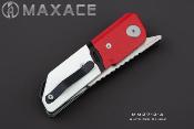 MAXMM272A Couteau Maxace Capsule II Lame Tanto Acier 10CR15COMOV Manche G-10 Rouge/Blanc Sécurité Liner Lock - Livraison Gratuite