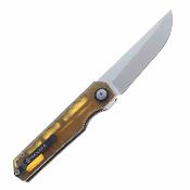 MAXMM482C Couteau Maxace Baby Racoon V | Lame Acier 10Cr15CoMoV Satin | Manche PEI Ambre | Livraison Gratuite