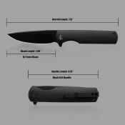 MGR811BK Couteau Miguron Perism MGR-811BK | Lame Drop Point Acier D2 Finition Black Manche G10 Noir MGR811BK | Livraison Gratuite