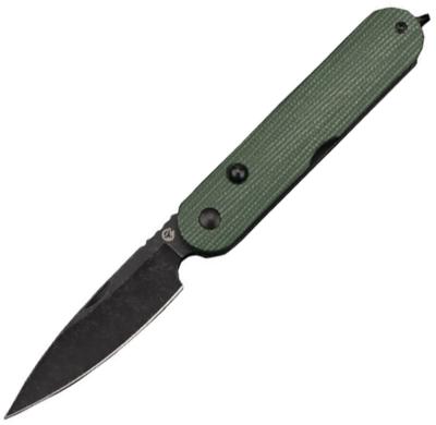MK0011GN Couteau Pliant Rapax Kiki Lame Acier VG-10 Manche Micarta Vert Button Lock - Livraison Gratuite