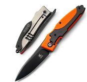 NMBHIGORG Couteau NORTH MOUNTAIN BLADE Nemoto Higonokami Lame Acier Inoxydable Noir Manche G10 Orange Liner Lock - Livraison Gratuite