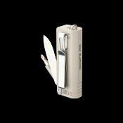 OKNMKMOADW Couteau Lampe Multi-Outils Oknife MK Lame Acier 9Cr18MoV Manche Alu Blanc Slip Joint - Livraison Gratuite