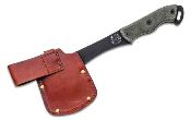 ON4230 Hache Ontario Camp Plus Hatchet Lame Acier Carbone 1075 Etui Cuir Made USA - Livraison Gratuite