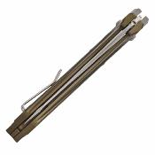 PFKP15BGAW Petrified Fish Frigate | Couteau Lame Reverse Tanto Acier CPM-S35VN SW | Manche Bronze Aluminum Crossbar Lock - Livraison Gratuite