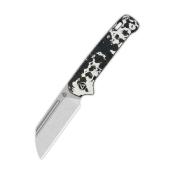 QS130SJG1 Couteau Pliant QSP Penguin Lame Acier CPM-20CV Manche Fat Carbon White Storm Slip Joint - Livraison Gratuite