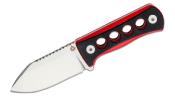 QS141B1 Couteau de Cou QSP Canary Black/Red Lame Acier 14C28N Etui Kydex - Livraison Gratuite