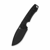 QS169A2 Couteau QSP Tiny Tot | Lame Acier 10Cr15MoV Drop Point Blk | Manche G10 noir | Étui Kydex - Livraison Gratuite