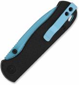 QS170A4 Couteau QSP Ferret | Lame Clip Point Acier Nitro-V Sky Blue | Manche Black G10 Liner Lock - Livraison Gratuite