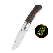 QS175D QSP Heron Nitro V Orange Shredded CF Couteau Lame Acier Nitro-V Manche Plaquettes Carbone Phosphorescent Slip Joint - Livraison Gratuite