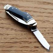 RR2189 Canif Rough Ryder Dogleg Canoe Denim Lame Carbone T10 Manche Micarta - Livraison Gratuite