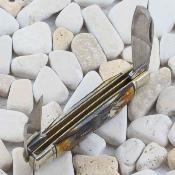 RR2530 – Couteau Rough Ryder Senator – Lame acier damas spear & wharncliffe Manche Os cannelle Slip joint – Livraison Gratuite