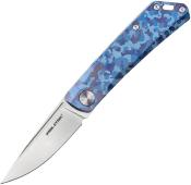 RS7001TC04B Couteau Real Steel Luna Slipjoint Blue Camo Titanium Lame Acier N690 - Livraison Gratuite