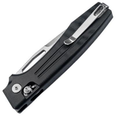 RS7191SB — Couteau Real Steel Vena Lame Acier Nitro-V Drop Point Satinée Manche G10 Noir Crossbar Lock - Livraison Gratuite