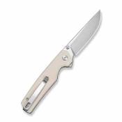 S251121 — Couteau Pliant Sencut Stria Lame Acier D2 Satiné Manche Plaquettes G10 Ivoire Flipper Thumb Stud Livraison Gratuite