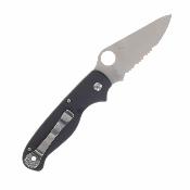 SC275CFPS — Couteau Spyderco ButtonUp Lame Acier 8Cr13MoV Modified Clip Point Serr Manche Fibre de Carbone G10 Button Lock - Livraison Gratuite