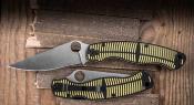 SC36GBKYLMCP2 SPYDERCO Military 2 Salt Couteau Lame Acier CPM MagnaCut Satin Manche G10 Yellow/Black  USA - Livraison Gratuite
