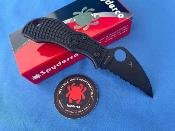 SCMBKWSBK Spyderco Manbug – Couteau pliant Wharncliffe lame Acier VG&#8209;10 Serr Manche FRN noir Lockback Japan– Livraison Gratuite