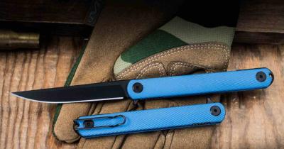 SFBL12BL Spartan Blades Spartan-Nemec | Couteau Lame Back Acier CPM-S35VN | Manche Sculpted Blue GFN Liner Lock - Livraison Gratuite