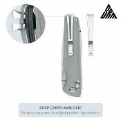 SRM258LGK2 Couteau SRM Terrier Lame Acier Laminé 140Cr Gris Manche G10 Ambi-Lock - Livraison Gratuite
