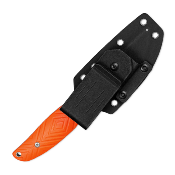 SRM605TGJ — Couteau SRM Fossa Lame Acier 14C28N Upswept Drop Point Bead Blast Manche Plaquettes G10 Orange Étui PVC - Livraison Gratuite