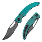 T1119A5 Tenable Gideon - Couteau Pliant EDC Liner Lock Lame Clip Point Nitro-V Blackwash Manche G10 Tiffany Blue - Livraison Gratuite