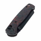 TD024CFRDBK Defcon Artifact - Couteau Pliant Axis Lock Lame Acier 14C28N Sheepfoot Manche FCarbone Rouge 