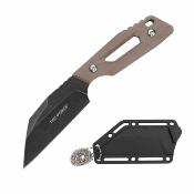 TFFIX123GN Lot de 3 Tac-Force Neck | Couteau Fixe Compact Lame Wharncliffe 3Cr13MoV | Manche G10 Tan | Étui Nylon - Livraison Gratuite