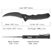 TVTY19BM14 Couteau TRIVISA Lacerta-04B Black Lame Acier 14C28N Roulement à Billes - Livraison Gratuite