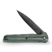 TVTY28GM14 Couteau Trivisa Seagull-G Drop Point Lame Acier 14C28N Manche Micarta Vert Bearing Liner Lock - Livraison Gratuite