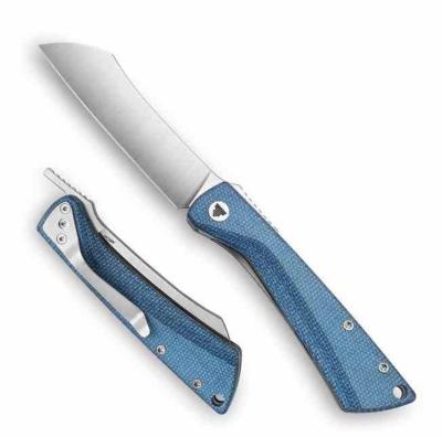TVYD01LM14 Trivisa Norma-03 – Couteau pliant Liner Lock Lame Acier 14C28N Stonewashed Manche Blue Micarta - Livraison Gratuite