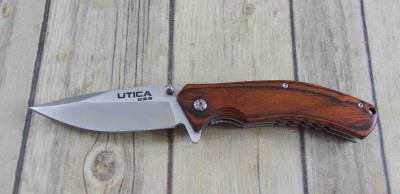 UTK111045CP Couteau Utica Woodsman Lame 8CR13MoV Manche Bois Made USA - Livraison Gratuite