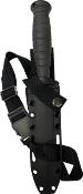 VNIFB32FPBBK Couteau V Nives Black Rambo Savage Lame Crochet Acier D2 Manche FRN/TPR Brise-Vitres Etui avec Aiguiseur - Livraison Gratuite