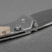 VOSA2232 Couteau Vosteed Psyop 299 | Lame Acier S35VN Stonewash | Manche Micarta Natural & Bolster Gravé | Livraison Gratuite