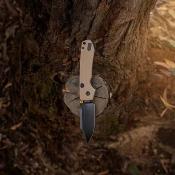 VOSA2927 Vosteed Raccoon 2.0 – Couteau pliant Top Liner Lock Lame Acier 14C28N Manche G10 Sand - Livraison Gratuite