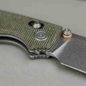 VOSA3104 Couteau Vosteed Porcupine ModSwap | Lame Acier 154CM Clip Point | Manche Plaquettes Green Micarta | Crossbar Lock | Livraison Gratuite