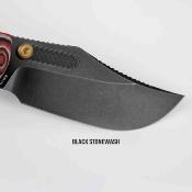 VOSA3905 Vosteed Naga – Couteau Lame Acier CPM S35VN Black Clip Point Manche Micarta Scarlet Void, Top Liner Lock – Livraison Gratuite