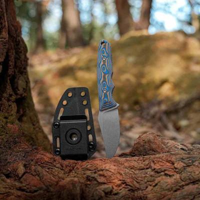 VOSD0407 Vosteed H-Back D0407 – Couteau Lame Acier Nitro-V Manche Micarta Blue Ocean Etui SOAR Clip – Livraison Gratuite