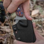 VOSD0803 Vosteed Inferno | Couteau Lame Acier 14C28N Stonewash | Manche Copper Raindrop Micarta Housse Kydex - Livraison Gratuite