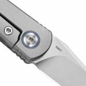 ZX34992A2  Kizer Feist 2 X-Series – Couteau pliant lame M390 Stonewashed Clip Point manche titane argent, Frame Lock, front flipper – Livraison Gratuite