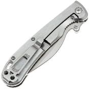 DGRF23FSSSV — Couteau Daggerr Pelican Lame Acier VG-10 Drop Point Satiné Serrated Manche Acier Inox Frame Lock Livraison Gratuite