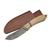 DM1073BO Couteau Damas Skinner Hunting 256 Couches Etui CUir - Livraison Gratuite
