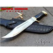 Couteau Bowie Crocodile Dundee The Down Under Eclipse Acier Carbone 1095 Manche & Etui Cuir DUKCDE - Free Shipping