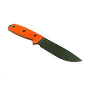 Couteau de Survie Esee Model 4 Plain Edge Manche Orange G-10 Acier 1095 Made In USA ES4PMBOD - Free Shipping