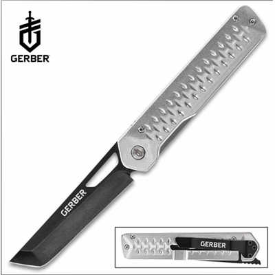 G1689 Couteau Gerber Ayako Tanto Acier 7Cr17MoV Manche Sylver Aluminium - Livraison Gratuite