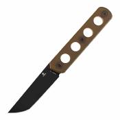 G2020A3 Couteau Foosa Tenable Knives | Lame Acier D2 Blackwash Tanto | Manche Plaquettes Amber PEI | Housse Nylon | Livraison Gratuite