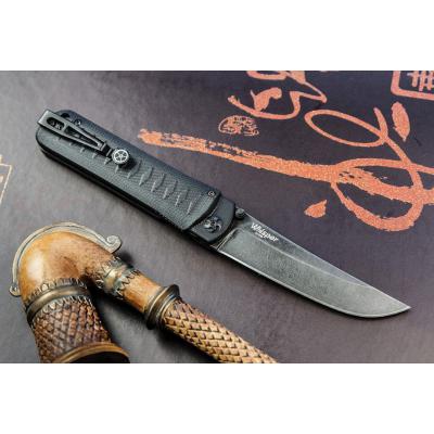 Couteau Kizlyar Supreme Whisper D2 Tanto Manche Black G-10 Made In Russia KK0119 - Free Shipping
