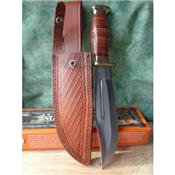 Couteau de Chasse Bowie Marbles Stacked Leather Hunter Acier Carbone MR556 - Livraison Gratuite