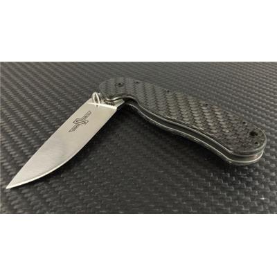 Couteau Ontario RAT 1 Carbon Fiber Lame Acier AUS-8 Manche Fibre Carbone/G-10 ON8886CF - Free SHipping